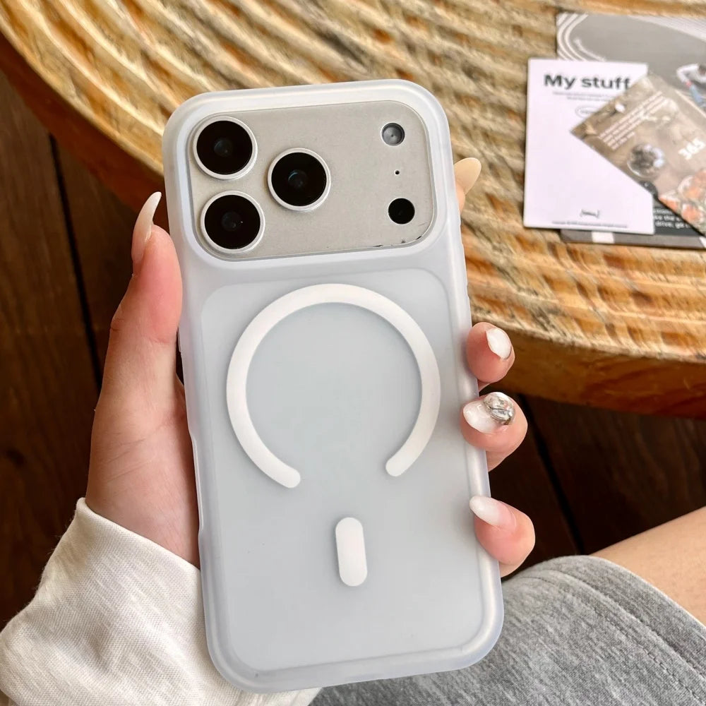 Magnet内蔵 マットカラー 半透明 iPhoneケース｜耐衝撃 #240421