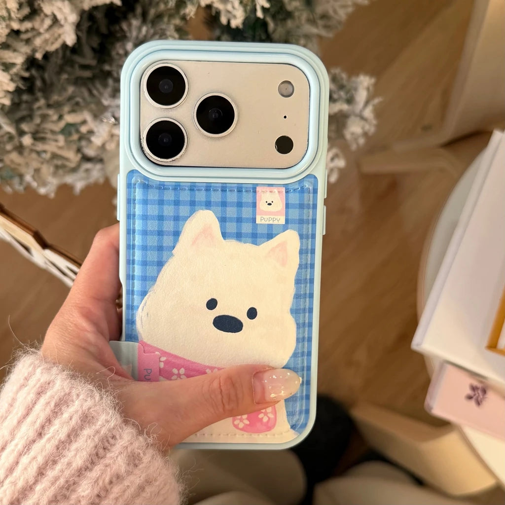 【キュートペット】ソフトレザー調 アニマル ポップカラー スマホケース｜iPhone対応 #240828