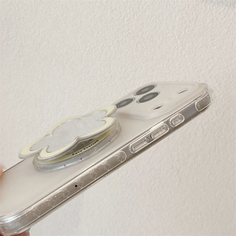 フラワーミラー グリップ付き Magnet内蔵 iPhoneケース #260620