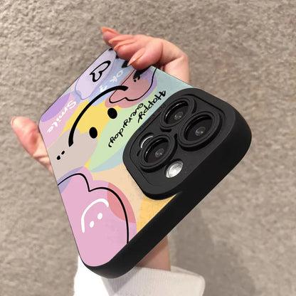 【ニコちゃんシリーズ】スマイル メッセージ iPhoneケース｜手書き風デザイン #260226