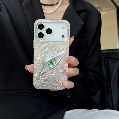 【ミスティックアイ】マーブルメタル × アイモチーフ スマホケース｜iPhone対応 #240809