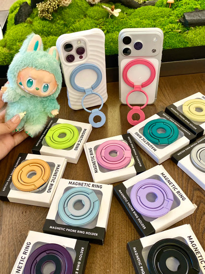 【スマホリング】バイカラー リングスタンド付き Magnet内蔵 iPhoneケース｜大人かわいい・トレンド #261081