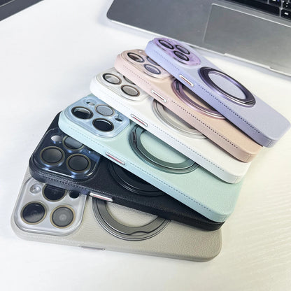 レザー調 リング付き iPhoneケース｜スタンド対応・マット仕上げ #260103