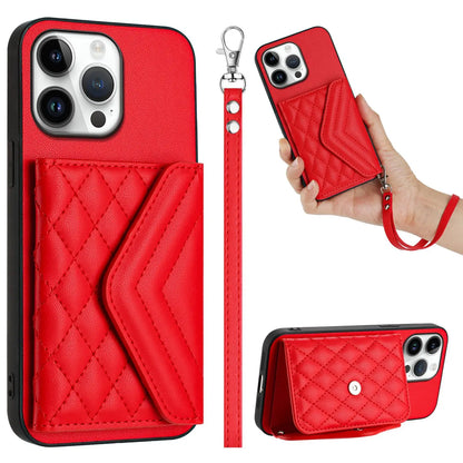 【キルティングシリーズ】カード収納付き ショルダー対応 レザー調スマホケース｜iPhone対応 #251108