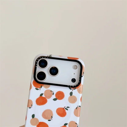 【みかん ポップソケット】フルーツ柄 ポップ オレンジ デザイン スマホケース｜iPhone対応 #250303