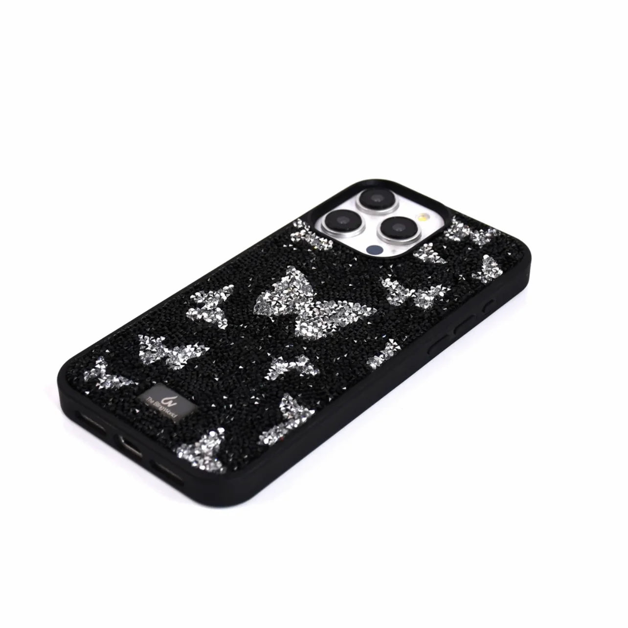 【キラキラビジューシリーズ】バタフライ モチーフ ビジュー グリッター デコ スマホケース｜iPhone対応 #260115