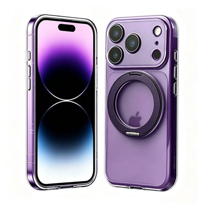 【360度回転リング付き】マット半透明 Magnet内蔵 iPhoneケース｜カラバリ・シンプル スタンド PCA #261278