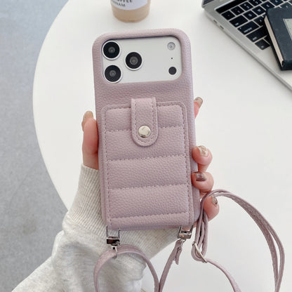 レザー風クロスボディ ショルダーバッグ型iPhoneケース カード収納スタンド機能付き♯261157
