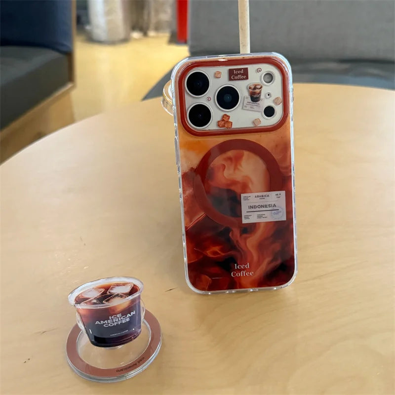 コーヒーデザイン 立体ドリンクモチーフ iPhoneケース｜カフェ風・ユニーク #260077