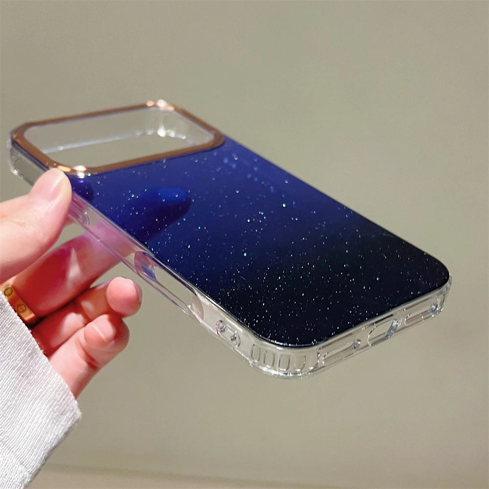 【グラデーションシリーズ】ラメ入りクリアフレーム スマホケース｜iPhone対応 #251127