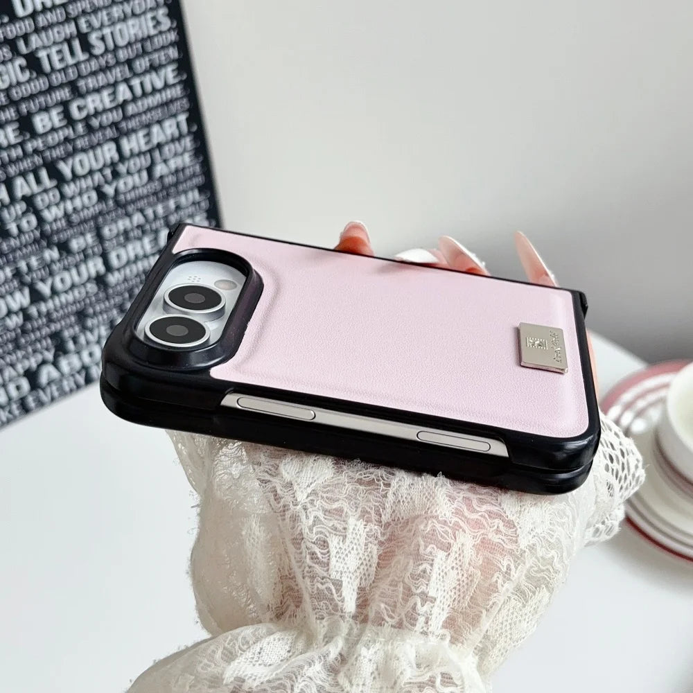 iPhone Duo メタルプレートモチーフケース (全7色) トレンド・カジュアル #261204