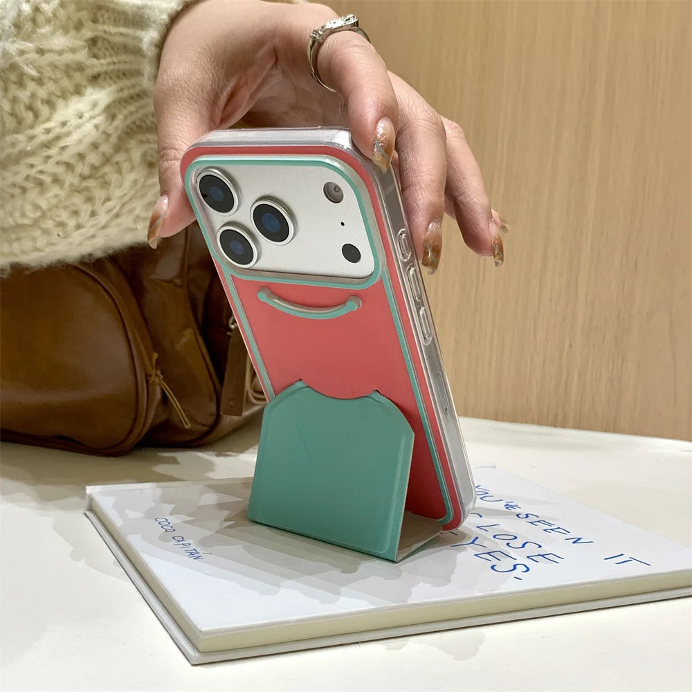 【折りたたみスタンド 】カラフルバイカラー スマホケース｜iPhone対応 #240621