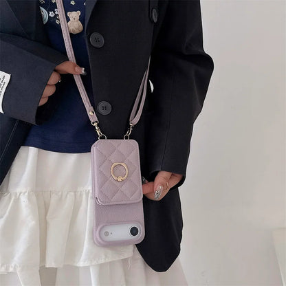 【キルティングシリーズ】カード収納付き ショルダー付き キルティング調 スマホケース｜iPhone対応 #251117