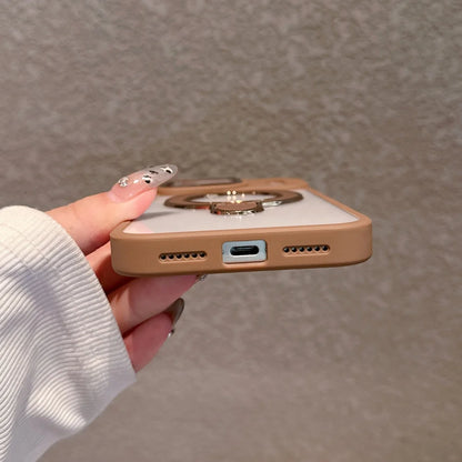 【リングスタンド】耐衝撃クリア×メタルリング付きスマホケース｜iPhone対応 #250304