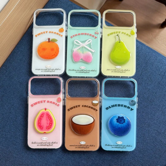 ポップでカラフルな3Dフルーツデザイン iPhoneケース｜ 軽量で持ちやすいデザイン #260063