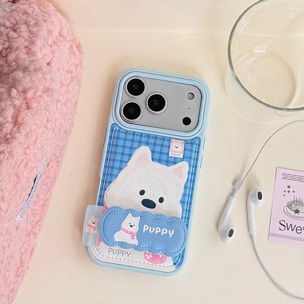 【キュートペット】ソフトレザー調 アニマル ポップカラー スマホケース｜iPhone対応 #240828