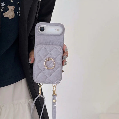 【キルティングシリーズ】カード収納付き ショルダー付き キルティング調 スマホケース｜iPhone対応 #251117