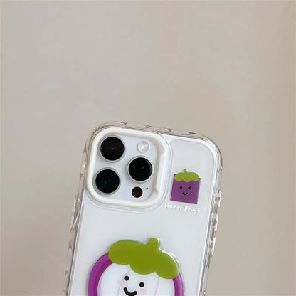 【フルーツシリーズ】スイカ マンゴスチン アップル カラフルクリア スマホケース｜iPhone対応 #251017