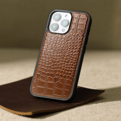 【本革シリーズ】クロコ型押し 本革プレミアムケース｜iPhone対応 #240920