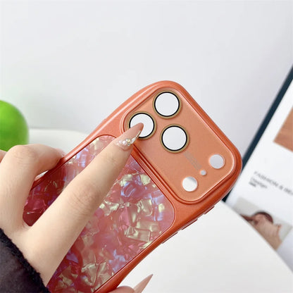 【選べる全7色】貝殻風シェル模様 iPhoneケース｜エレガント・きらびやか風 スマホケース #261021