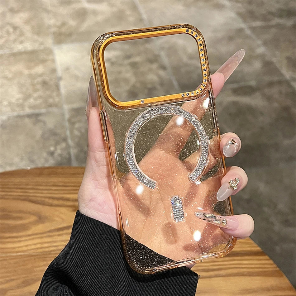 ビジューリング グリッターケース｜キラキラ×リング一体型iPhoneケース #240403