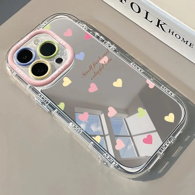 カラーハートデザイン ミラー スマホケース｜iPhone対応 #260528
