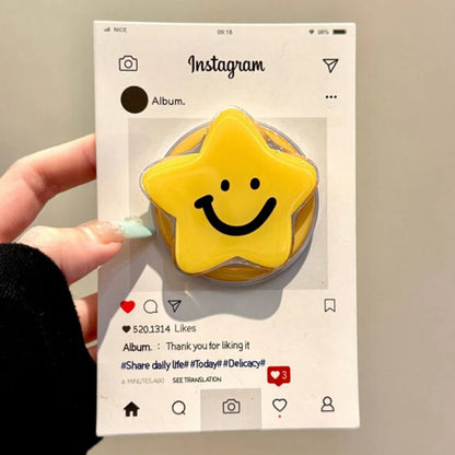 【スマホグリップ】スマイルスター にっこり星のポップスタンド マグネット対応｜ #241119