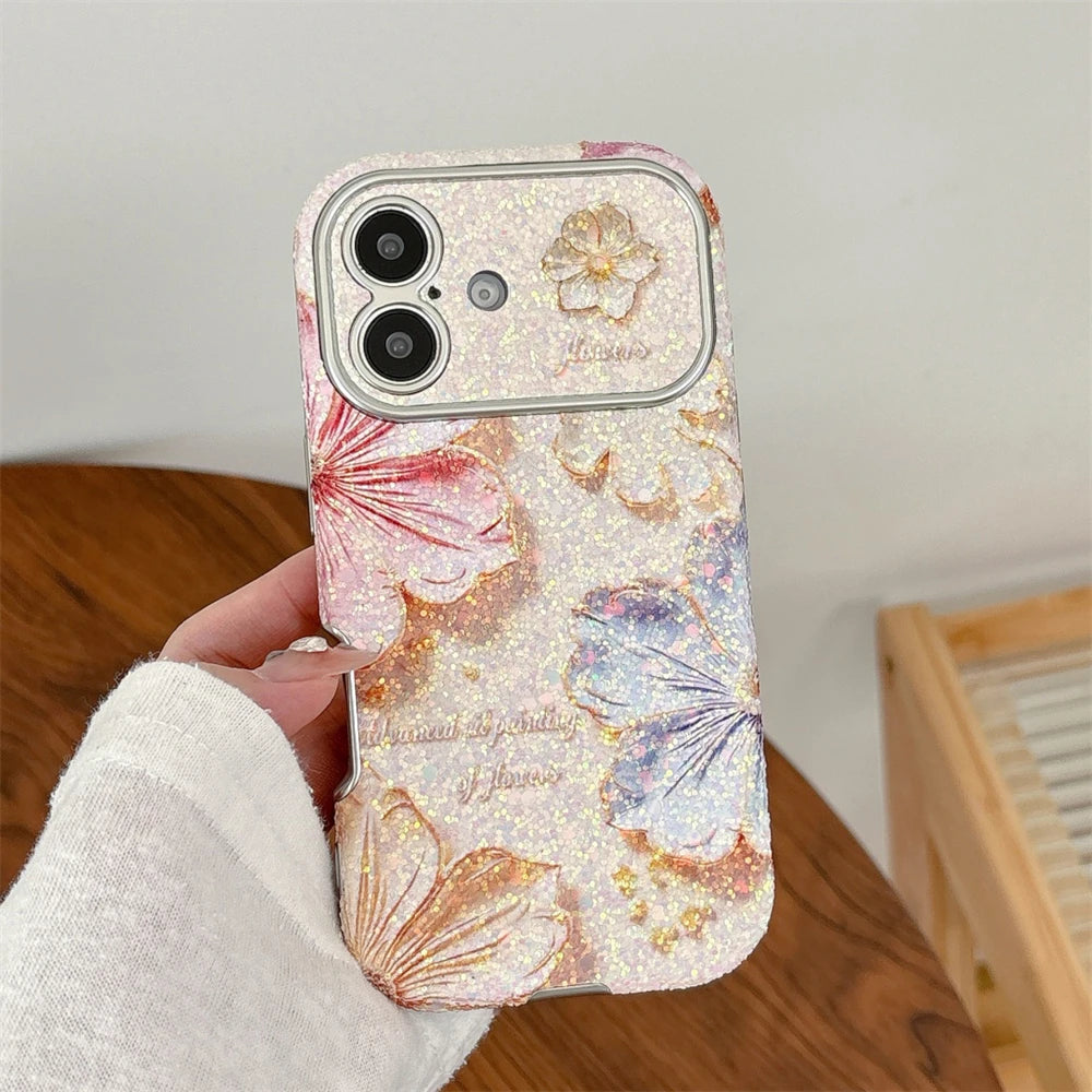 フラワーモチーフ iPhoneケース｜パステルカラー・立体テクスチャ #240605