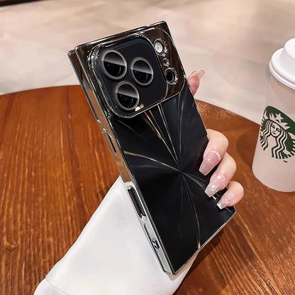 スクエアシリーズ メタリックデザイン iPhoneケース｜シャープライン・ミラー風仕上げ #240408