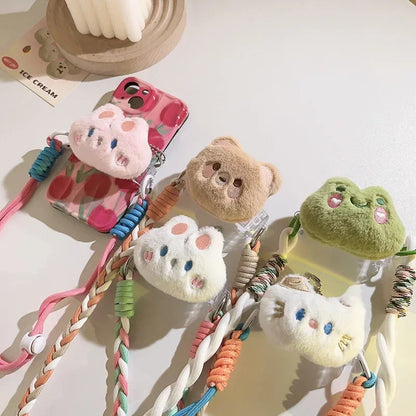 【ストラップ】もこもこアニマル ロングショルダーストラップ (全5種) ぬいぐるみ・首掛けストラップ #261261　　