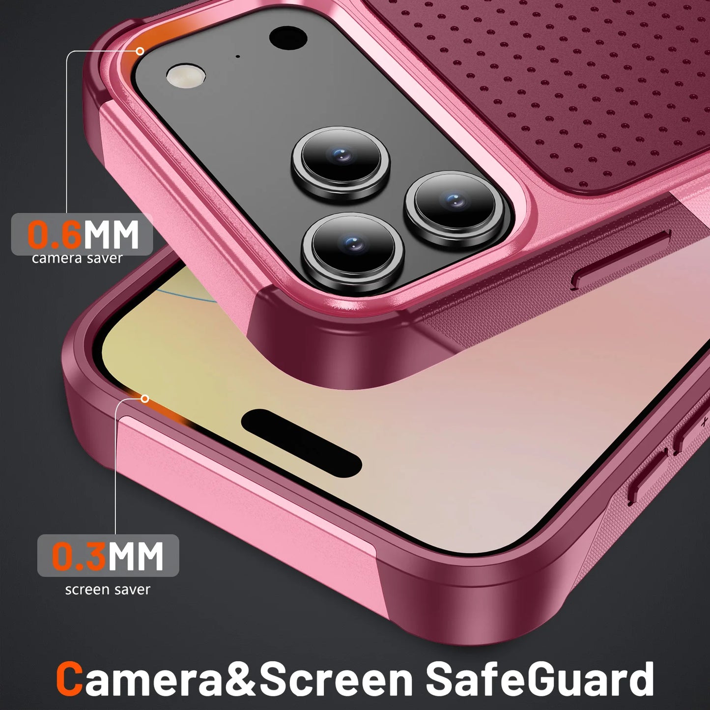 グリップデザイン 耐衝撃 iPhoneケース｜滑り止めバックパネル #240107