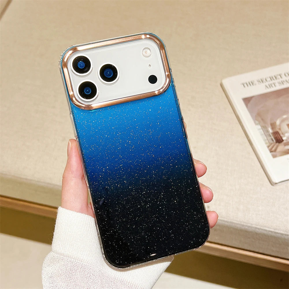 【グラデーションシリーズ】ラメ入りクリアフレーム スマホケース｜iPhone対応 #251127