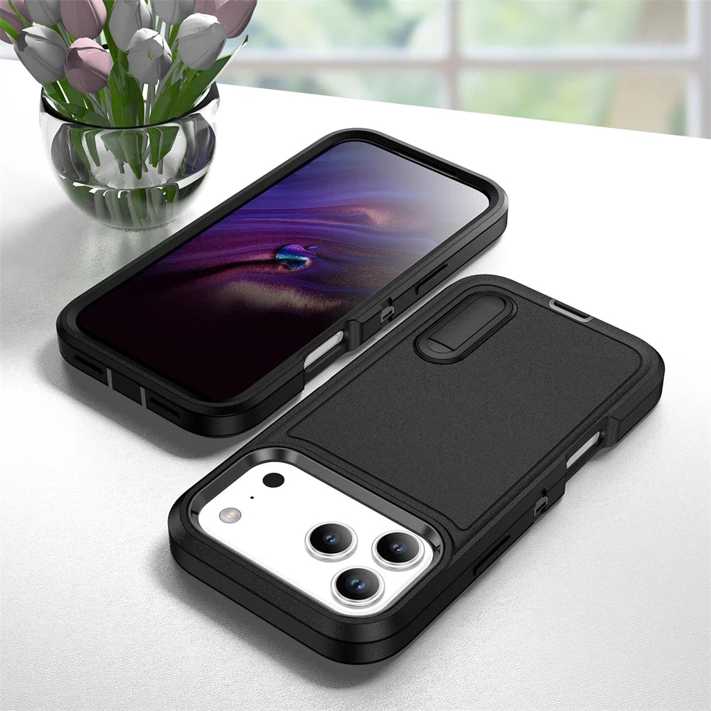 スタンド付き 耐衝撃 iPhoneケース｜折りたたみキックスタンド ネオンバイカラー #240109