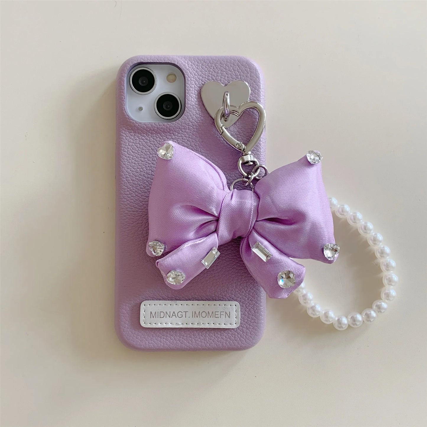 【パールビッグリボン】リボンモチーフ×パールチェーン スマホケース｜iPhone対応 #240802