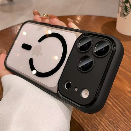 Magnet内蔵 クリア×ニュアンスカラー バンパー iPhoneケース｜シンプル・上品デザイン #231124