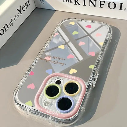 カラーハートデザイン ミラー スマホケース｜iPhone対応 #260528
