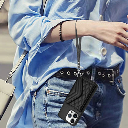 【キルティングシリーズ】カード収納付き ショルダー対応 レザー調スマホケース｜iPhone対応 #251108