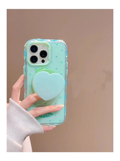 【ハートスタンド付き】クリアスマホケース｜iPhone対応 #250501