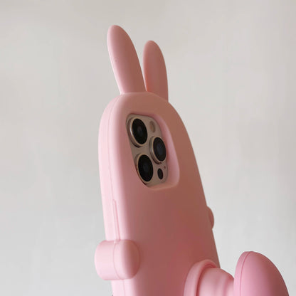 【うさぎテールデザイン】立体シリコンケース｜iPhone対応 #250715