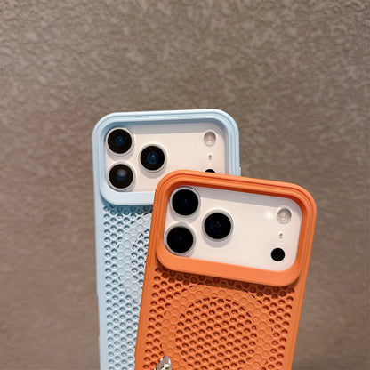 【Magnet内蔵】シリコンラバー エアドット 立体グリップ 耐衝撃 スマホケース｜iPhone対応 #250419