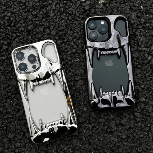 【メタリックファング】立体キバ × ミラーメタル スマホケース｜iPhone対応 #240812