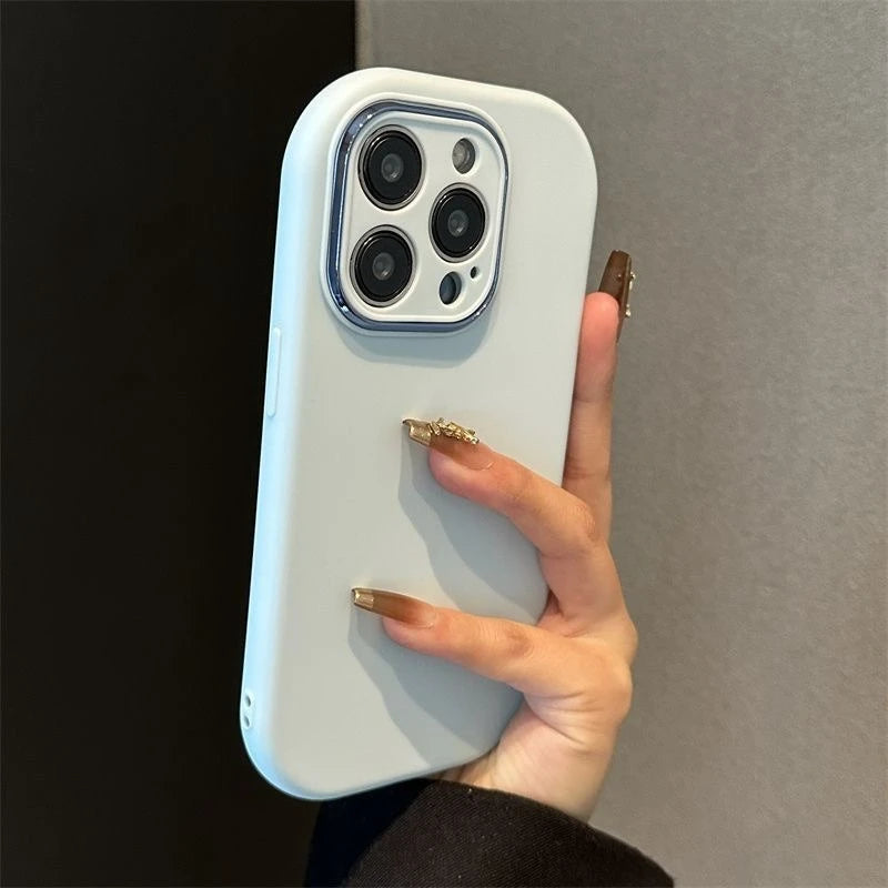 【スムースパステルフレーム】パステルカラー × メタリックカメラフレーム スマホケース｜iPhone対応 #250613