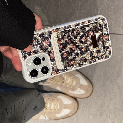【アニマルシリーズ】キラキラビジュー レオパード ヒョウ柄 スマホケース｜iPhone対応 #250906