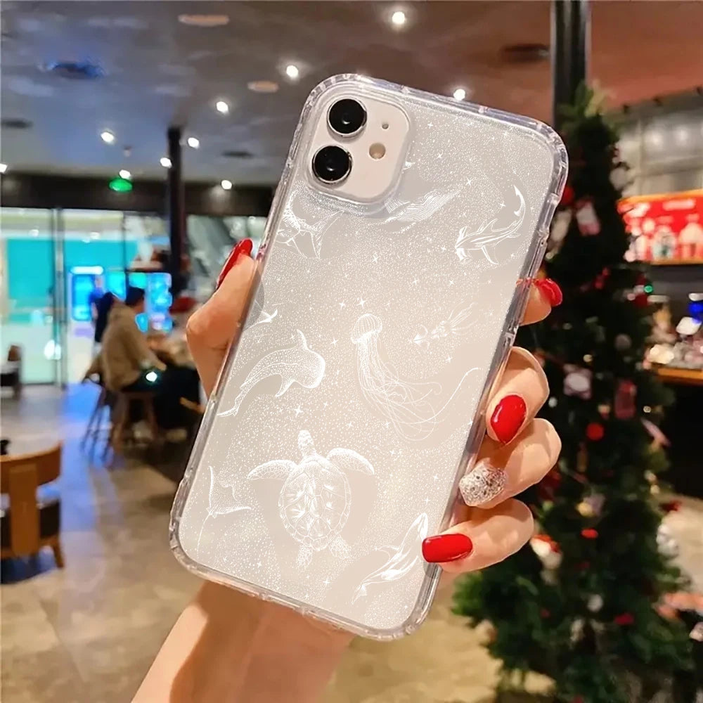 海の生き物 クリア 透け感デザイン iPhoneケース｜シンプル・ナチュラル #260091