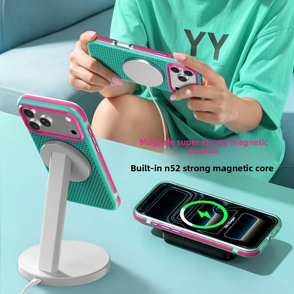 カラーフレーム スタンドリングiPhoneケース (全8色) コントラスト・ハンズフリー #261237