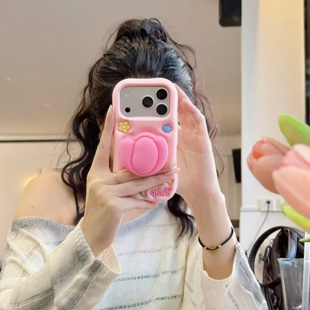 チューリップ 3D 立体デザイン iPhoneケース #260618