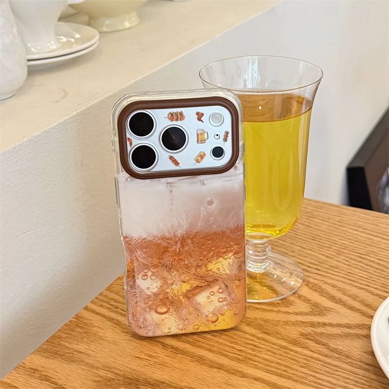 【ビール＆焼き鳥】クリア iPhoneケース｜ユニーク・おもしろ スマホケース SNS おしゃれ #261019