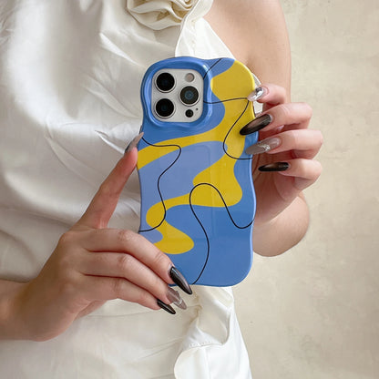 【モノトーンシリーズ】個性派アートライン モダンモノクロデザイン スマホケース｜iPhone対応 #251018