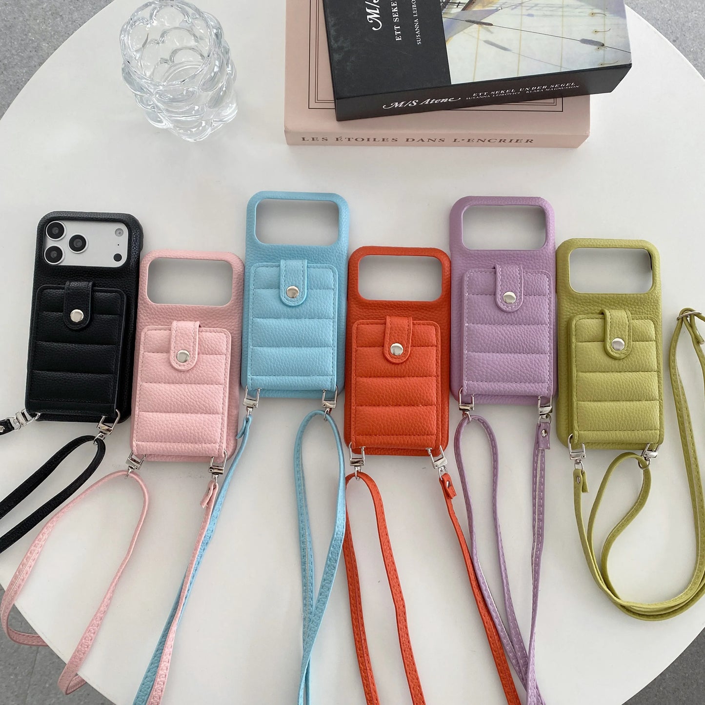 レザー風クロスボディ ショルダーバッグ型iPhoneケース カード収納スタンド機能付き♯261157