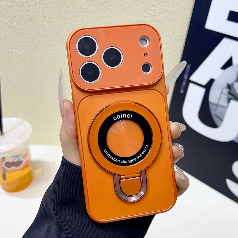 ミニマルリング マットケース｜シンプルカラー・折りたたみリング付き iPhoneケース #240402